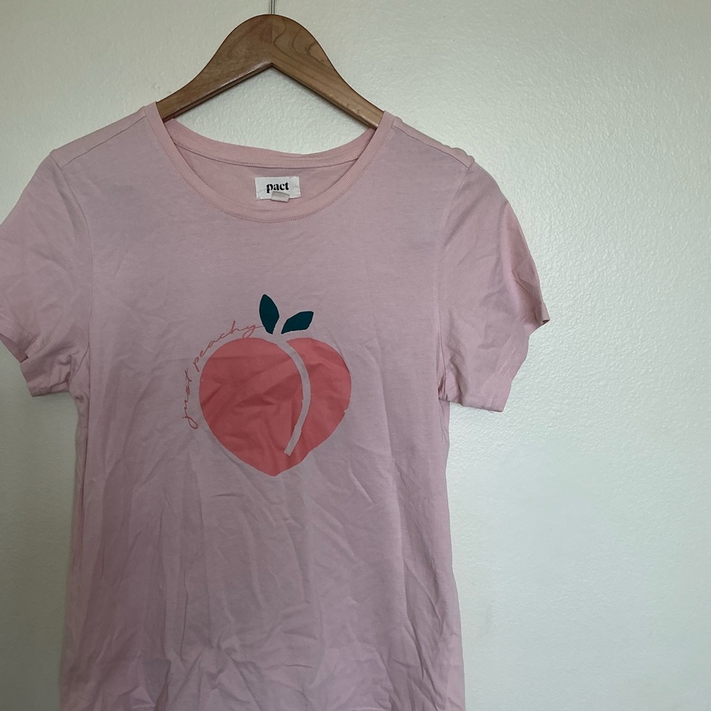 Pact just peachy Blush Pink short sleeve Tee peach size medium